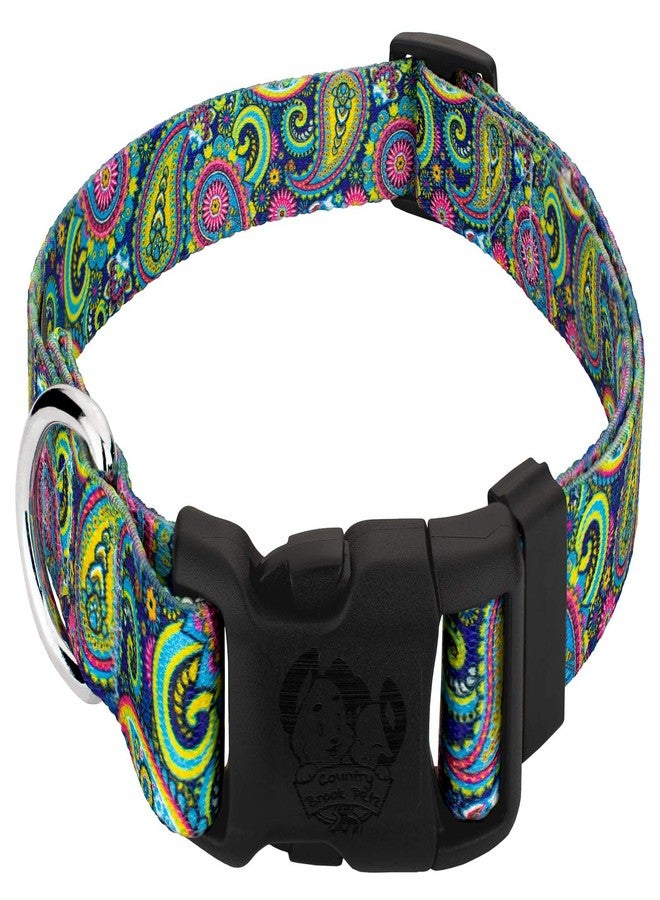 كانتري بروك ديزاين طوق كلب فاخر بنقشة بيزلي زاهية من كانتري بروك بيتز - مجموعة بيزلي بتصاميم أنيقة (1 بوصة، متوسط) - Image 1